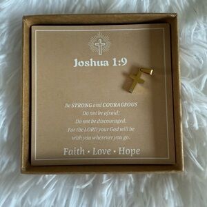 Gold Cross Pendant with Faith Card